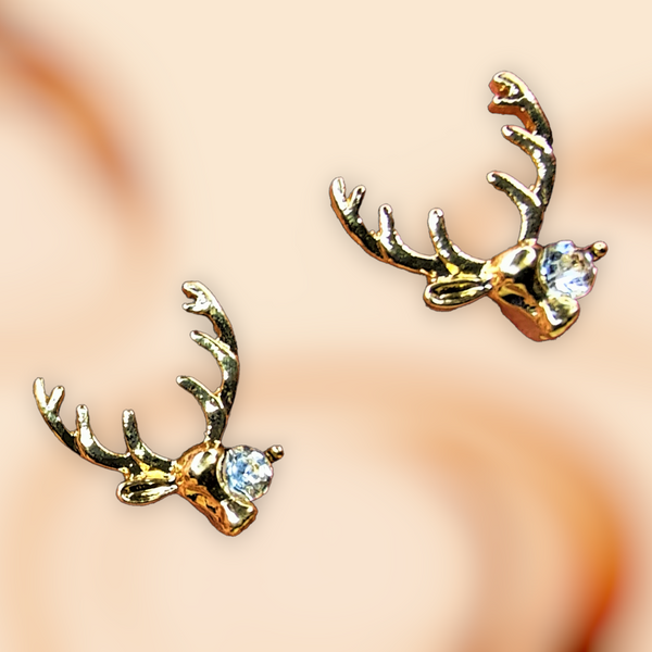 Reindeer Face Studs Jewelry Ear Rings Earrings Trincket