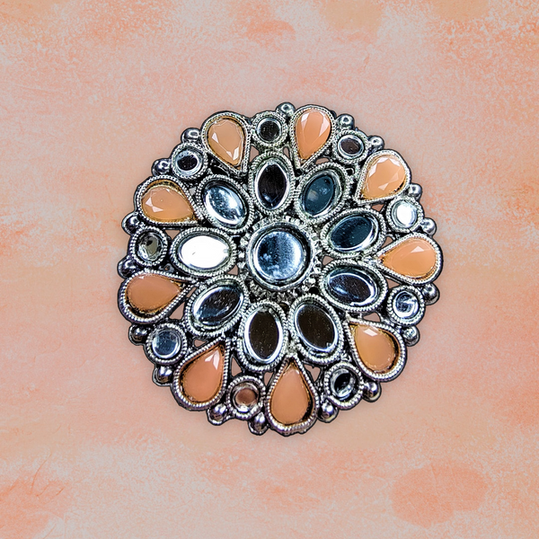 Round Mirror Rings Peach Jewelry Ring Trincket