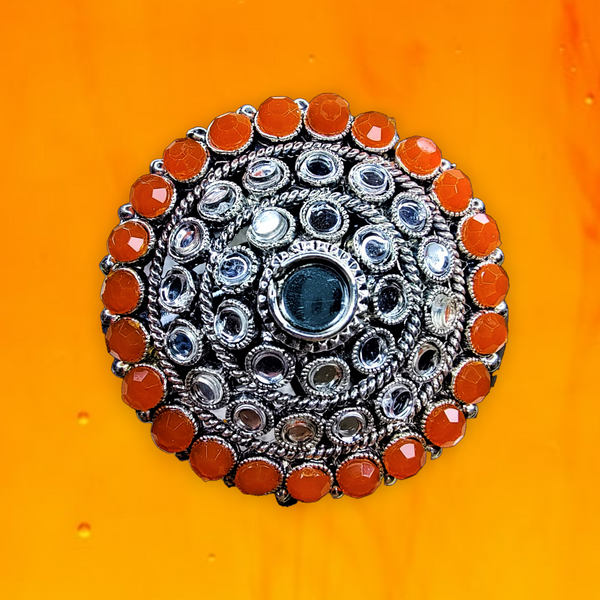 Round Mirror Rings Orange Jewelry Ring Trincket