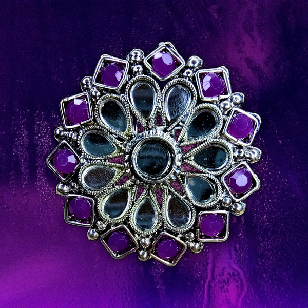 Round Mirror Rings Purple Jewelry Ring Trincket