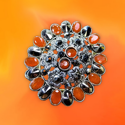 Unique Oxidized Rings | Adjustable & Stylish Oval Orange Ring casuals ethnic office party Ring Trincket Jewellry Jewelry Jewellery