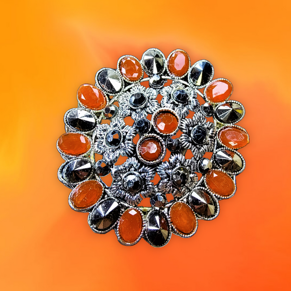 Oxidized Rings Oval Orange Jewelry Ring Trincket