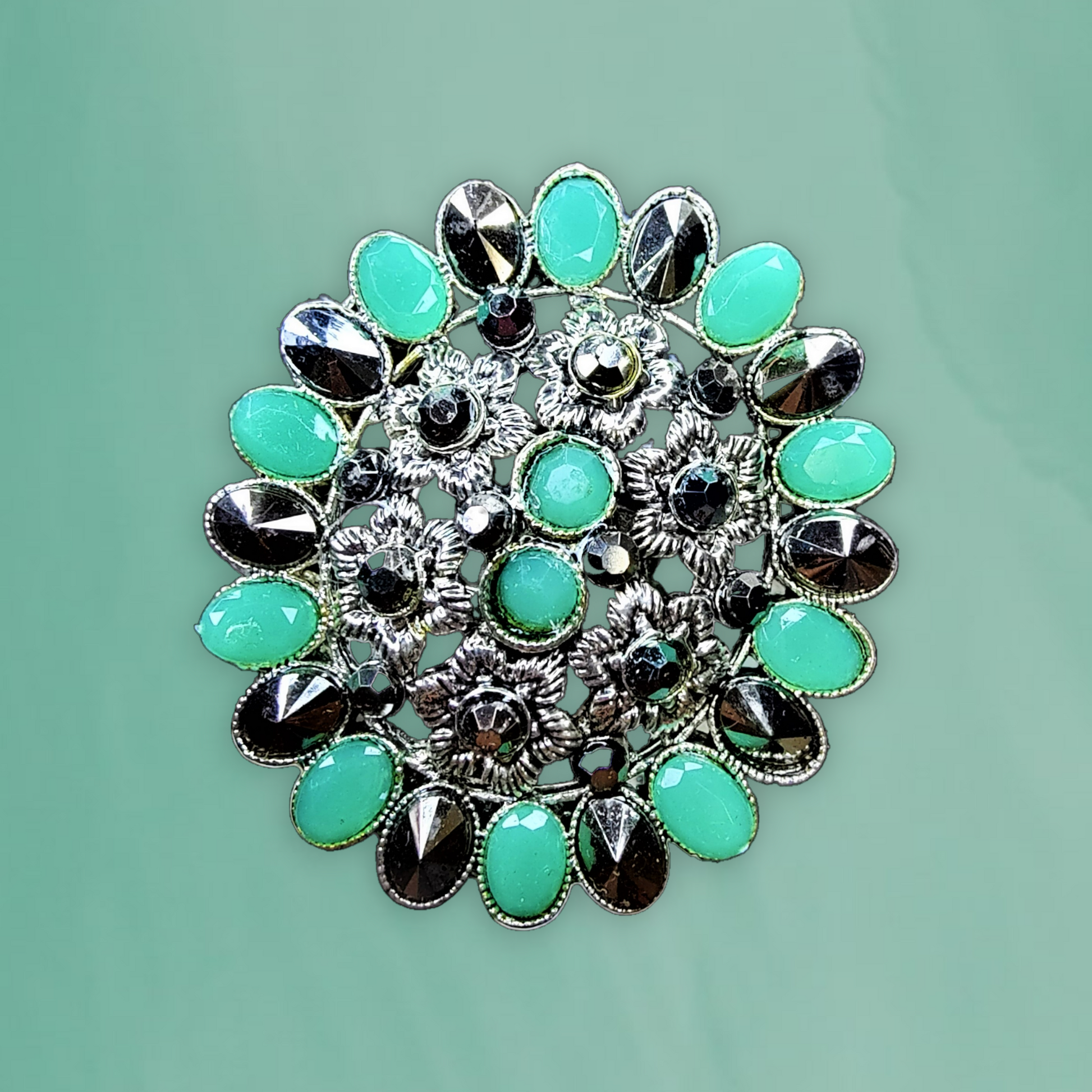 Unique Oxidized Rings | Adjustable & Stylish Oval Light Green Ring casuals ethnic office party Ring Trincket Jewellry Jewelry Jewellery