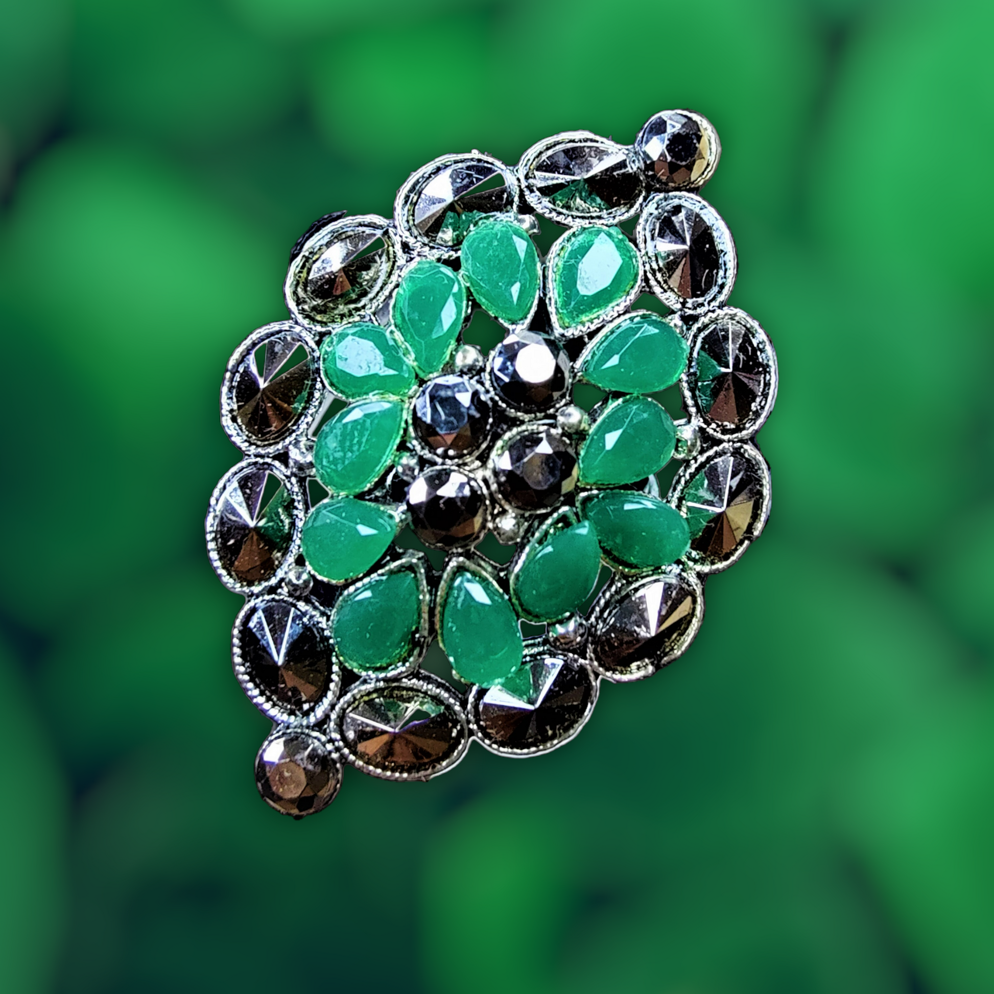 Unique Oxidized Rings | Adjustable & Stylish Leaf Green Ring casuals ethnic office party Ring Trincket Jewellry Jewelry Jewellery