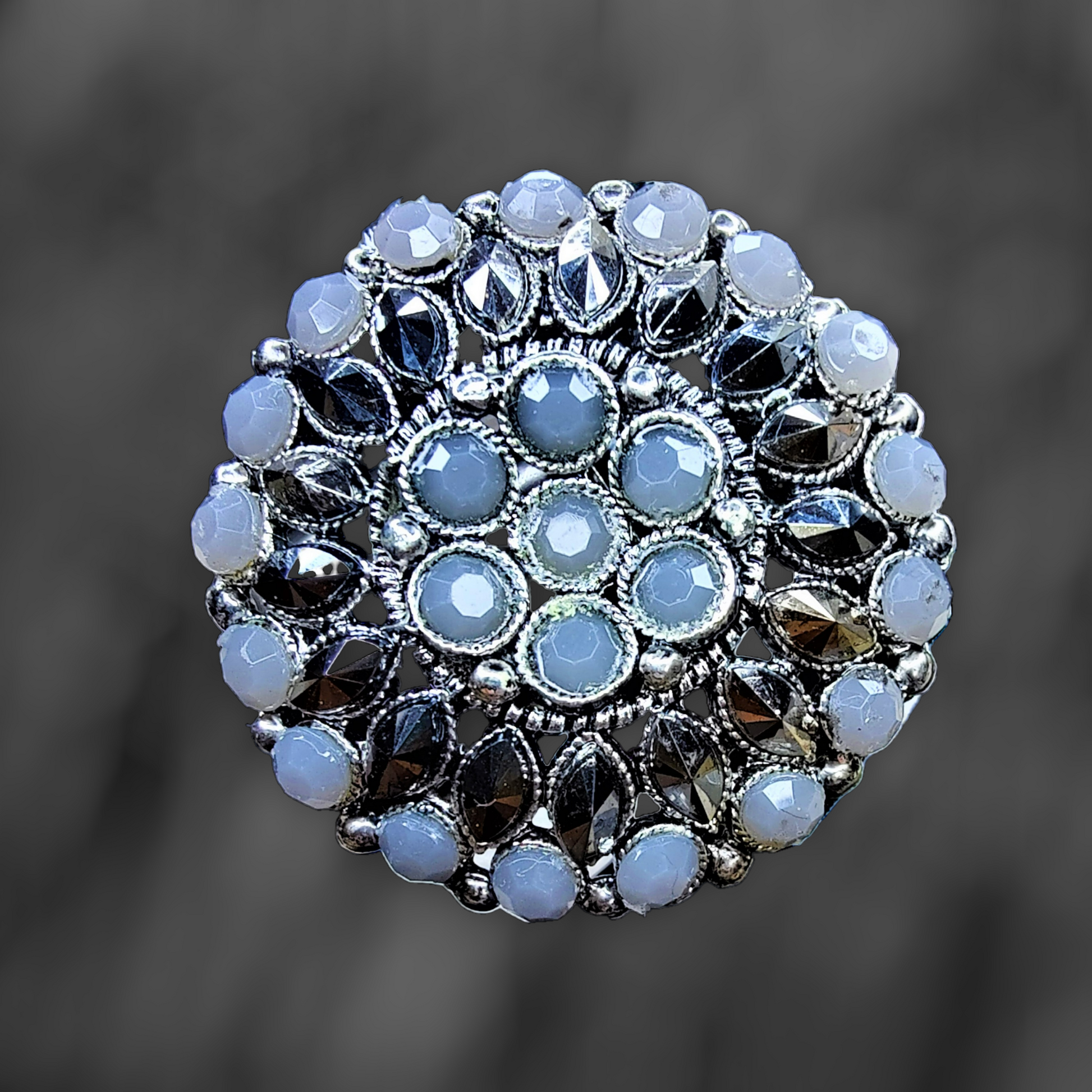 Unique Oxidized Rings | Adjustable & Stylish Round Grey Ring casuals ethnic office party Ring Trincket Jewellry Jewelry Jewellery