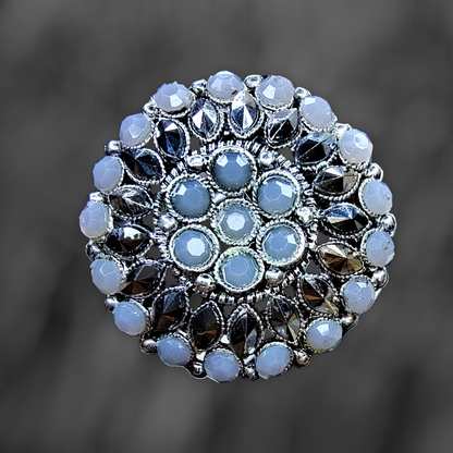 Unique Oxidized Rings | Adjustable & Stylish Round Grey Ring casuals ethnic office party Ring Trincket Jewellry Jewelry Jewellery