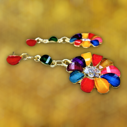 Multicolor Flower Earrings Earrings casuals Ear Rings Earrings ethnic party Trincket Jewellry Jewelry Jewellery