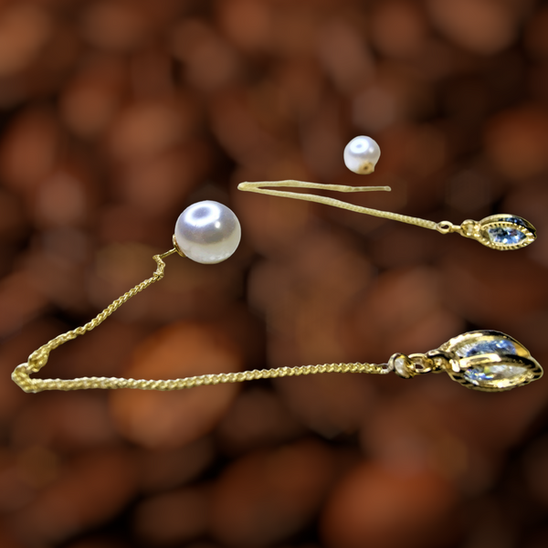 Bead and Golden Chain Earrings Jewelry Ear Rings Earrings Trincket