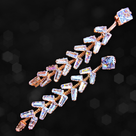 American Diamond Danglers Rose Gold Jewelry Ear Rings Earrings Trincket