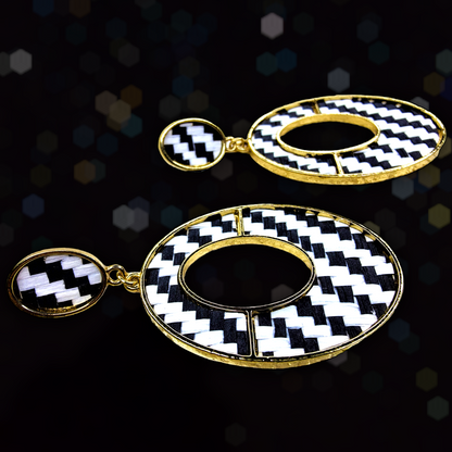 Egg Shaped Earrings Black and White Earrings casuals Ear Rings Earrings ethnic office party Trincket Jewellry Jewelry Jewellery