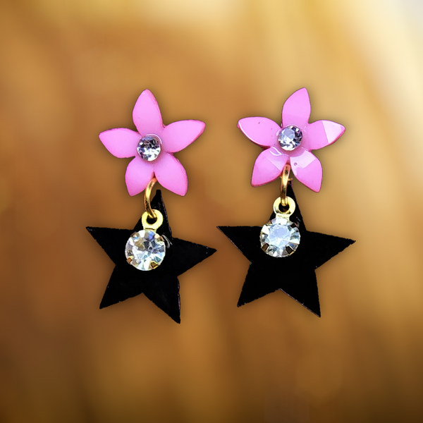 Flower & Star Earrings Pink Jewelry Ear Rings Earrings Trincket