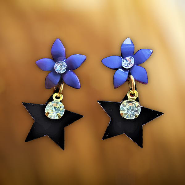 Flower & Star Earrings Blue Jewelry Ear Rings Earrings Trincket