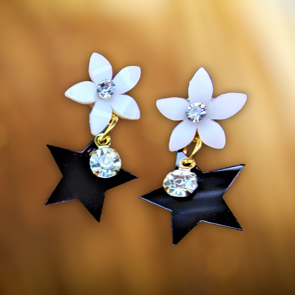 Flower & Star Earrings White Jewelry Ear Rings Earrings Trincket