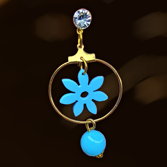 Cute Flower Danglers Light Blue Earrings bead casuals Ear Rings Earrings ethnic office party Trincket Jewellry Jewelry Jewellery