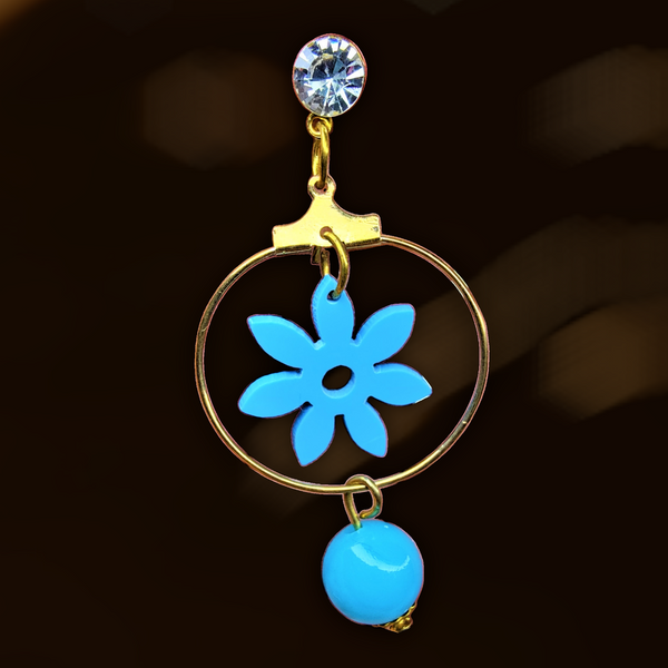 Cute Flower Danglers Light Blue Jewelry Ear Rings Earrings Trincket
