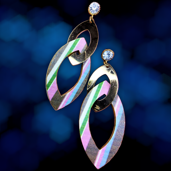 Multicolor Party Wear Earrings Blue & Pink Leaf Jewelry Ear Rings Earrings Trincket