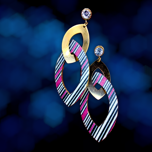 Multicolor Party Wear Earrings Black & Pink Leaf Jewelry Ear Rings Earrings Trincket