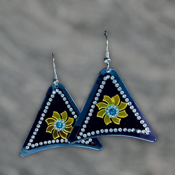 Triangle Stone Earrings Blue Jewelry Ear Rings Earrings Trincket