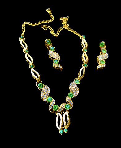 Green and Golden Set Jewelry Set Trincket