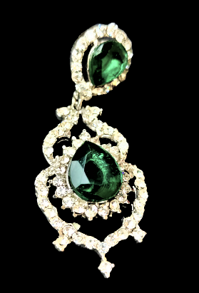 White and Green Small Stone Pendant Set Jewelry Set Trincket