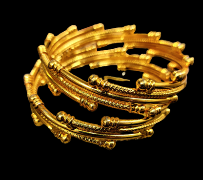 Golden, Diagonal Stripes Kade (Set of 2) Bracelet antitarnish Bracelet ethnic Trincket Jewellry Jewelry Jewellery