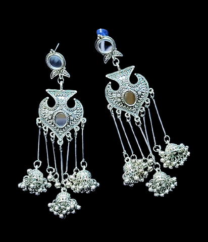 Fish Shape Earrings with Five Chain Silver Jewelry Ear Rings Earrings Trincket