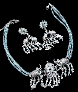 Elephant Pattern choker set White Jewelry Set Trincket