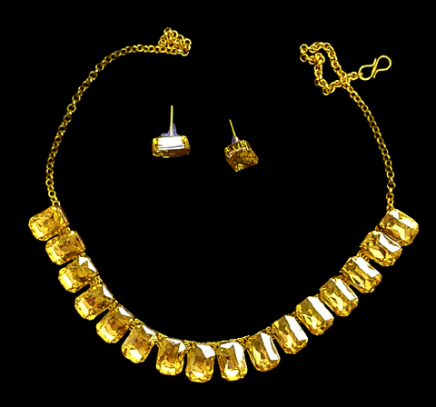 Golden Stone Choker Set Jewelry Set Trincket