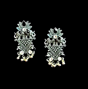 Oxidized Lotus Earrings Black Jewelry Ear Rings Earrings Trincket