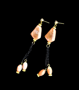 Shaded chain dangle earrings Peach Jewelry Ear Rings Earrings Trincket