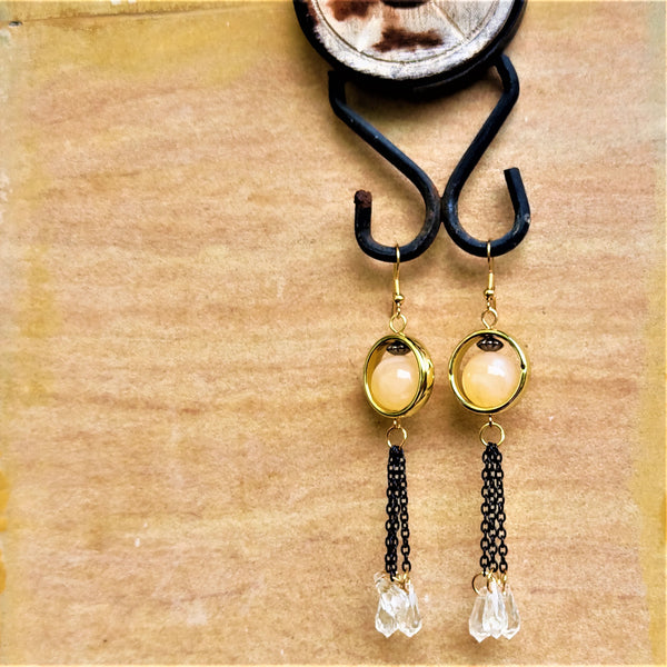 Single Bead Dangles Cream Jewelry Ear Rings Earrings Trincket