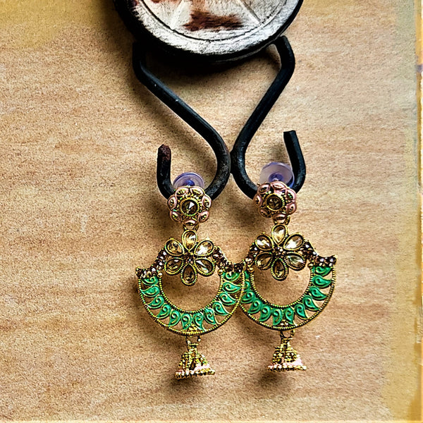 Traditional Chaandbaali Jhumki Earrings Light Green Jewelry Ear Rings Earrings Trincket