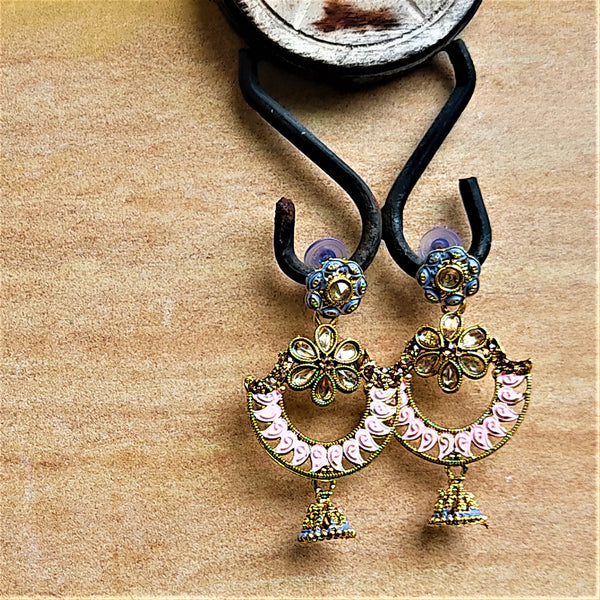 Traditional Chaandbaali Jhumki Earrings Pink Jewelry Ear Rings Earrings Trincket