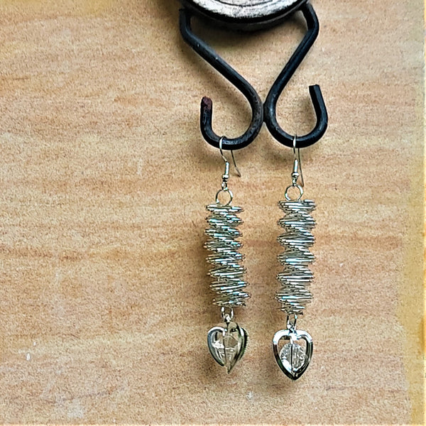 Spiral Metal Earrings Leaf Silver Jewelry Ear Rings Earrings Trincket