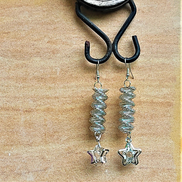 Spiral Metal Earrings Star Silver Jewelry Ear Rings Earrings Trincket