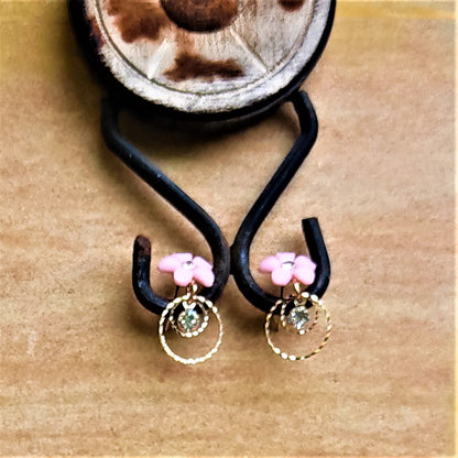 Small Flower Earrings Pink Earrings Ear Rings Earrings Trincket Jewellry Jewelry Jewellery