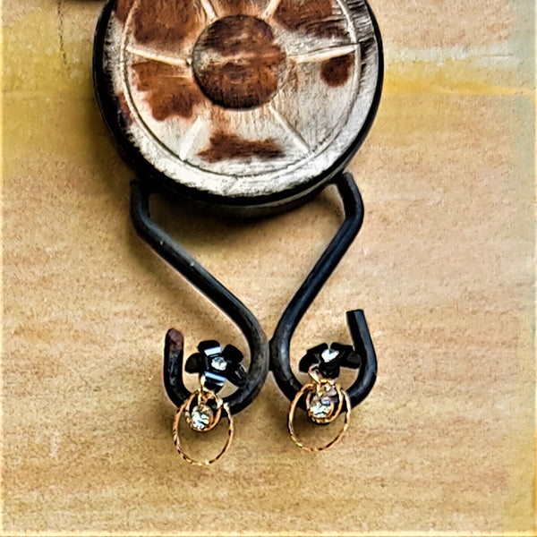 Small Flower Earrings Black Jewelry Ear Rings Earrings Trincket