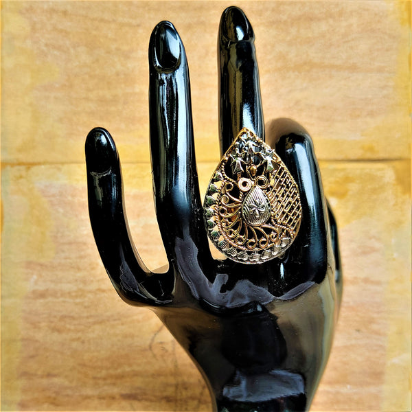 Silver and Gold Oxidized Ring (Style 6) Jewelry Ring Trincket