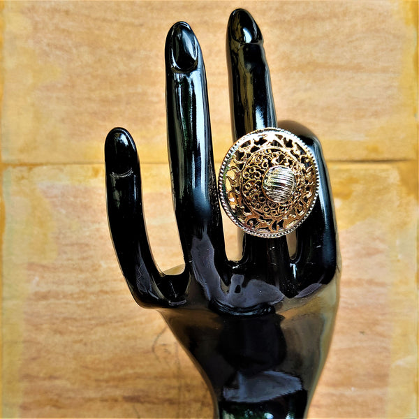 Silver and Gold Oxidized Ring (Style 4) Jewelry Ring Trincket